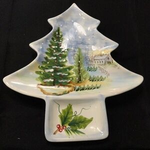 Pinesville Large Christmas Platter By Maxcera.